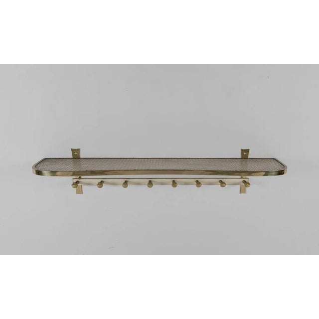 Mid-Century Modern Brass and Perforated Metal Coat Rack, Italy, 1950s For Sale - Image 10 of 11