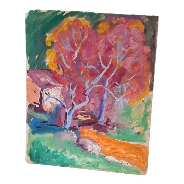 Gabrielle Ricard-Cordingley, Fauvist Landscape, Gouache on Paper, 1960s For Sale