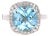 9.33 Carat Blue Topaz Diamond 14 Karat White Gold Engagement Ring, Size 7.5 For Sale