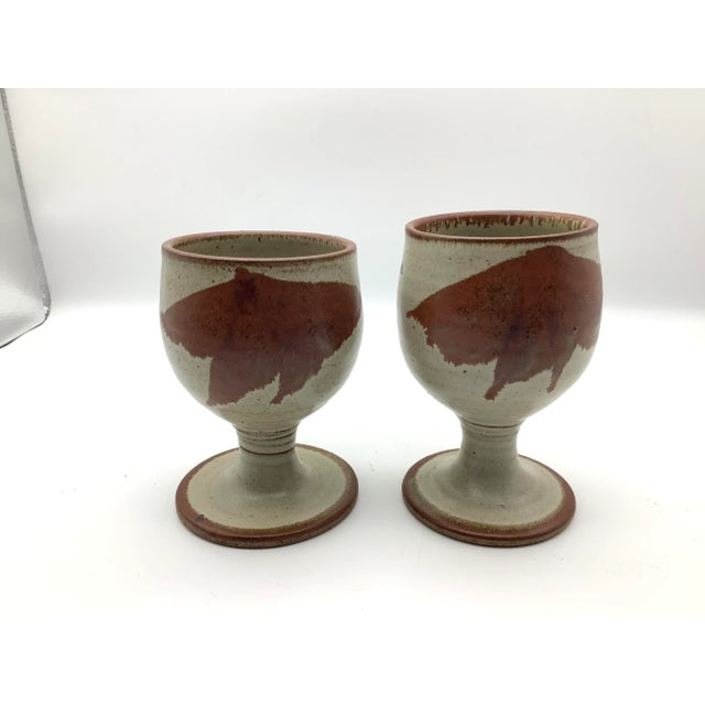 Mid-Century Signed Stoneware Vase and Two Mugs - 3 Piece Set For Sale - Image 9 of 13