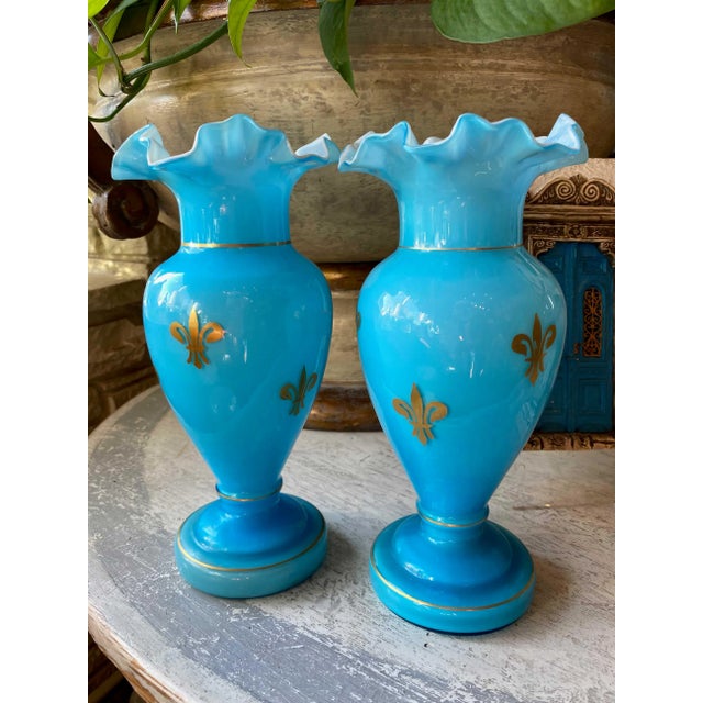 Late 19th Century French Blue Vases - a Pair For Sale In Dallas - Image 6 of 7