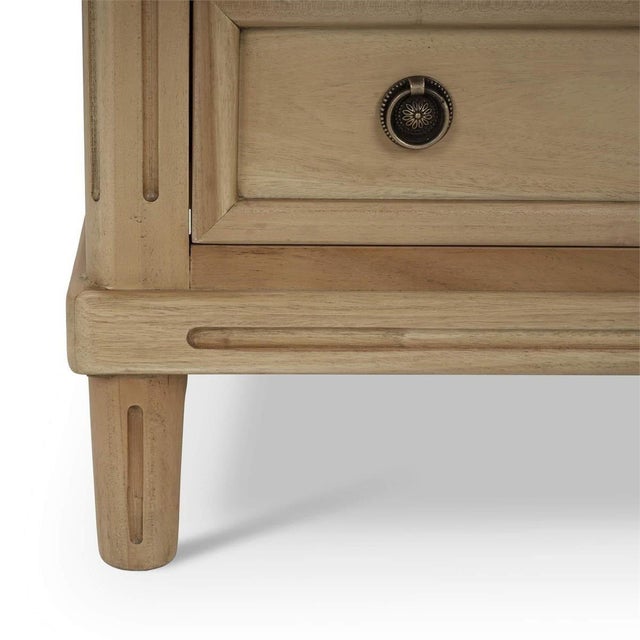 Neoclassical Wooden Three‑Drawer Nightstand For Sale - Image 9 of 11