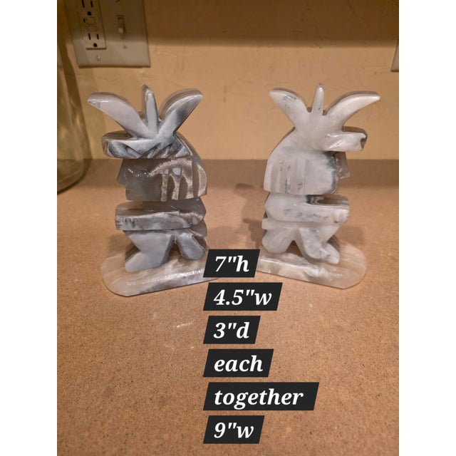 Mexican Onyx Mayan Figure Bookends For Sale In San Antonio - Image 6 of 10