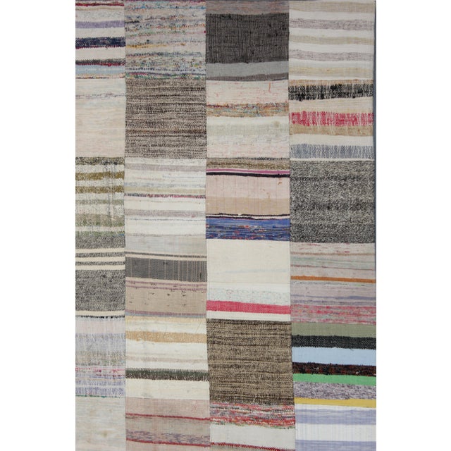 Contemporary Hand Knotted Patchwork Rugs by Aara Rugs Inc. - 13'1" X 9'10" For Sale - Image 3 of 3