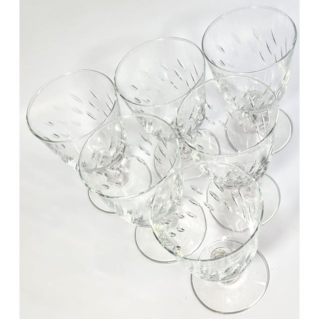 Cut Glass Rain Goblets- Set of Six For Sale - Image 10 of 12