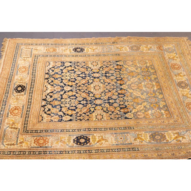 Late 19th Century Antique Haji Jalili Tabriz Rug 4'5'' X 5'4'' For Sale - Image 10 of 10
