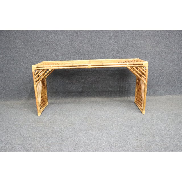 McGuire Attributed Mid Century Bamboo Console Table For Sale In Philadelphia - Image 6 of 11