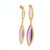 Contemporary Italian 14k Gold Sugarloaf Amethyst & Diamond Drop Earrings, Pair For Sale - Image 3 of 7
