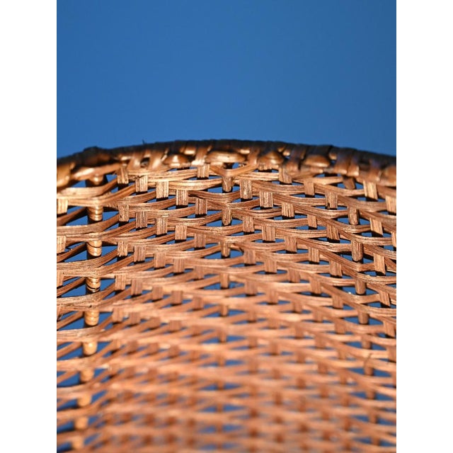 1960s Piano Lamp with Lampshade in Rattan, 1960s For Sale - Image 5 of 12