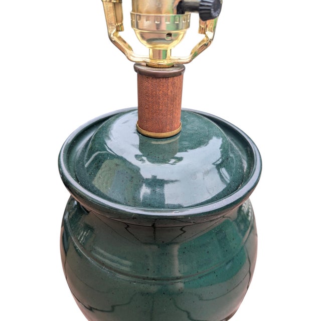 Ceramic Vintage Studio Pottery Table Lamp For Sale - Image 7 of 11