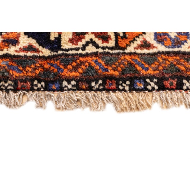 Vintage Hand-Knotted Persian Qashqai Rug 3'11" X 5'4" For Sale - Image 10 of 17