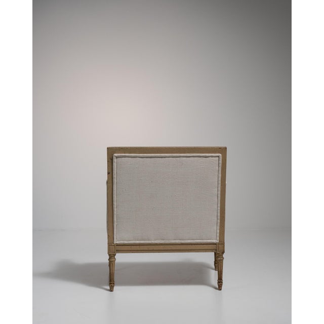 19th Century Louis XVI Cream Wood Bergere Chairs For Sale - Image 9 of 13