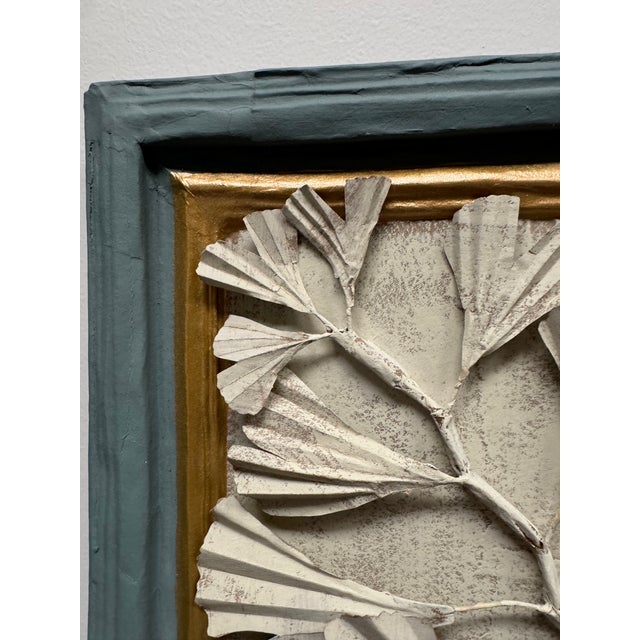 Hand made papier mache three dimensional botanical. Everything is papier mache including the frame.