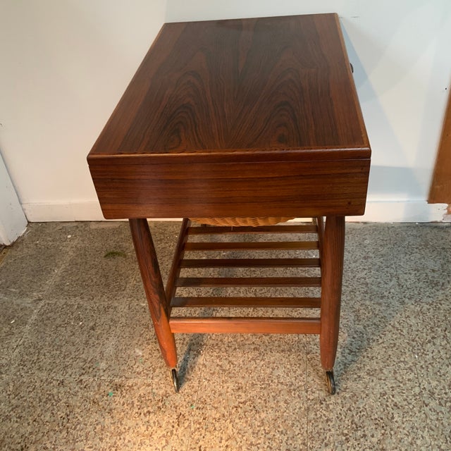 1960s Danish Modern Rosewood Sewing Stand by Johansson For Sale - Image 9 of 12