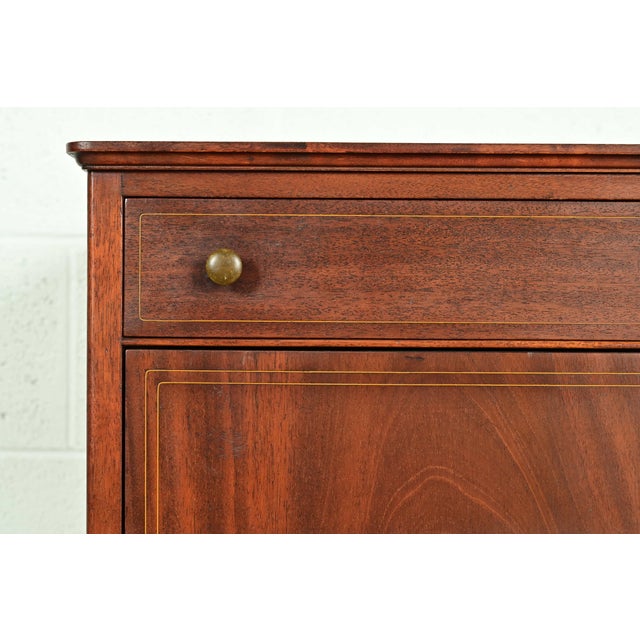 Antique Victorian Carved Inlaid Mahogany Music Cabinet, Circa 1900 For Sale - Image 9 of 15