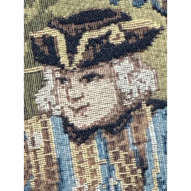 Vintage French Aubusson Style Jacquard Hunting with Hounds Tapestry, 1970s For Sale - Image 18 of 18