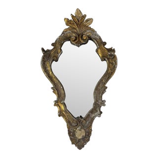 Antique Italian Rococo Giltwood Wall Mirror, Early 19th Century For Sale