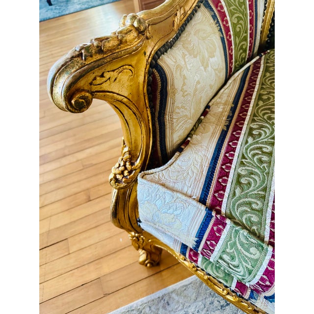 Vintage Baroque Heavily Carved Gilt Wood Chair (4 Available) For Sale - Image 9 of 11