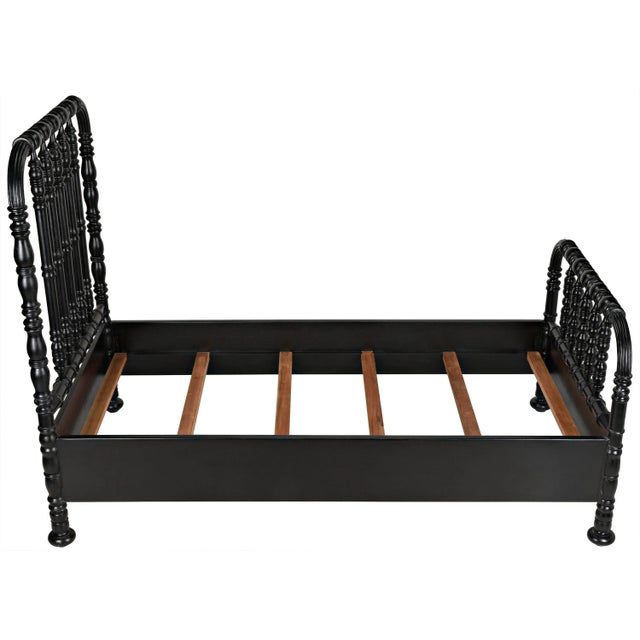 NOIR Bachelor Bed, Twin, Hand Rubbed Black For Sale In Los Angeles - Image 6 of 10