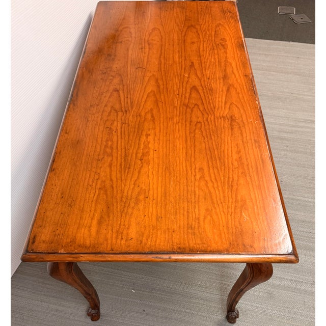 Late 20th Century French Country Desk With Carved Cabriole Legs For Sale - Image 5 of 16