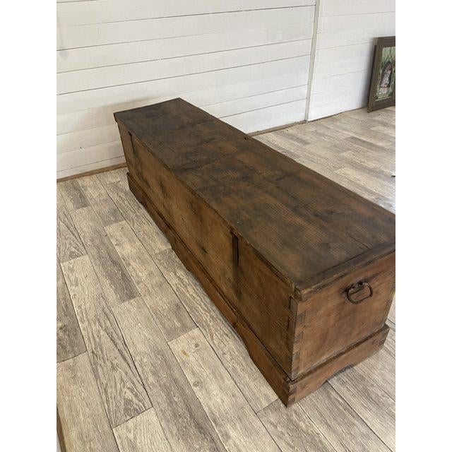 Antique Chest in Thick Pine Wood, 1870 For Sale - Image 4 of 13