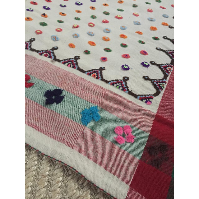 1940s Wedding Blanket Vintage Persian Qashqai For Sale - Image 4 of 13