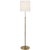 Modern Thomas O'Brien by Visual Comfort Signature Bryant Floor Lamp in Hand-Rubbed Antique Brass with Linen Shade For Sale - Image 3 of 3