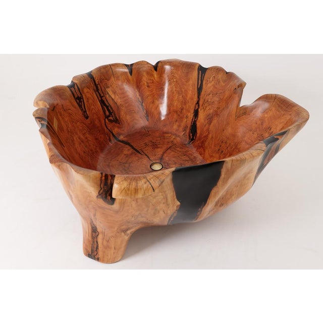 Contemporary Live Edge Bathtub in Wood by Logniture For Sale - Image 3 of 18