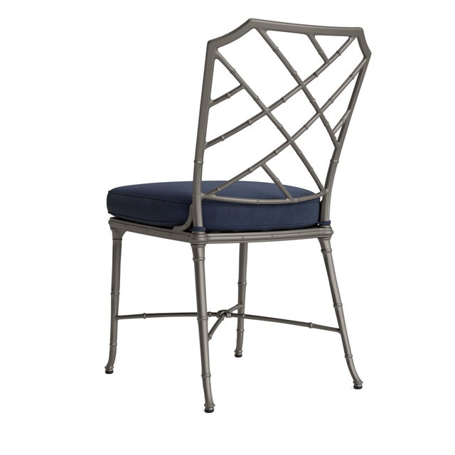 Not Yet Made - Made To Order Brown Jordan Calcutta Side Chair, Mica frame with Fusion Neptune fabric For Sale - Image 5 of 11