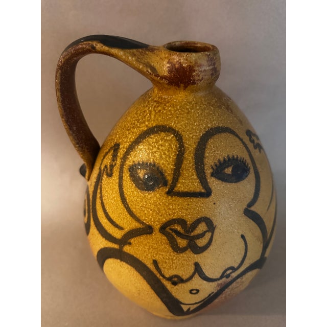 Taupe Fred Johnston Decorated Stoneware Jug For Sale - Image 8 of 8
