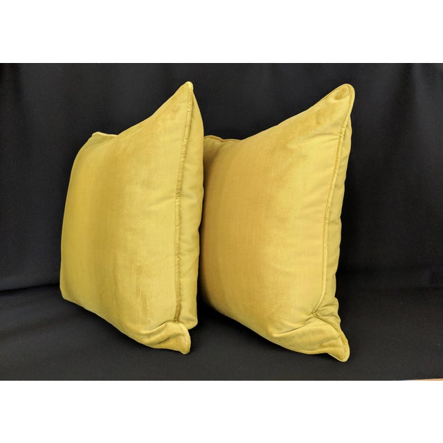 Custom Chartreuse Velvet Pillows a Pair Chairish