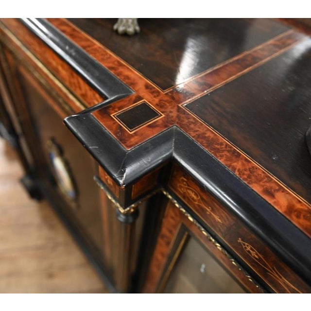 Victorian Ebonised Sideboard in Amboyna, 1880 For Sale - Image 3 of 6