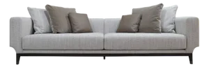 Italian Ivory Sofa with Brown Wooden Base from Kabinet