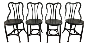 Early 1900s Bistro Chairs - Set of 4 Attributed to Toledo Metal Furniture Co.