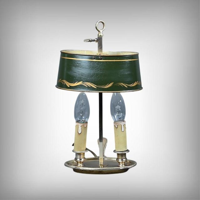 Antique Brass Bouillotte Lamps, 1890s, Set of 2, in Worn conditions. Designed 1890 to 1919 European Plug (up to 250V).The...
