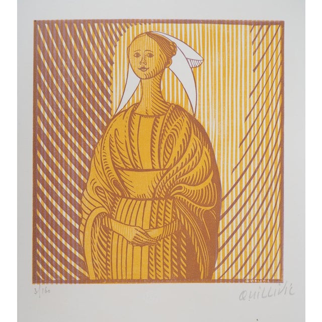 René Quillivic, The Bride of the Icelandic Fisherman, 1927, Original Woodcut For Sale - Image 7 of 7