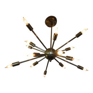 Italian Mid-Century Brass Sputnik Chandelier For Sale