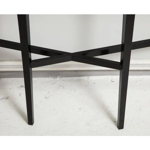 Bespoke Ebonized Demilune Console on Tapered Legs For Sale - Image 4 of 9