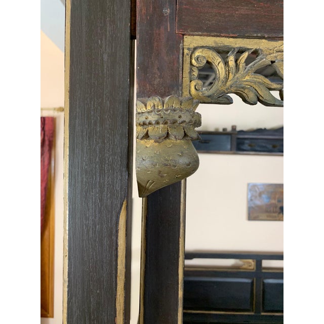 19th Century Chinese Polychrome and Gilt Canopy Wedding Bed For Sale - Image 14 of 18