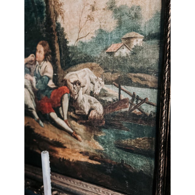 19th Century Rococo Young Love Painting For Sale - Image 4 of 7