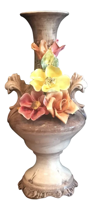 Vintage Capodimonte Majolica Porcelain Vase