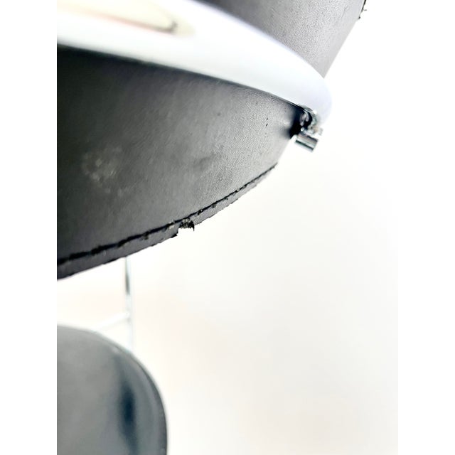 Vintage Italian Modernist Canasta Chair in Black Leather and Metal from Arrben, 1970s-1980s For Sale - Image 14 of 16