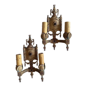 1910s Traditional Neoclassical Design, Original Painted Sconces