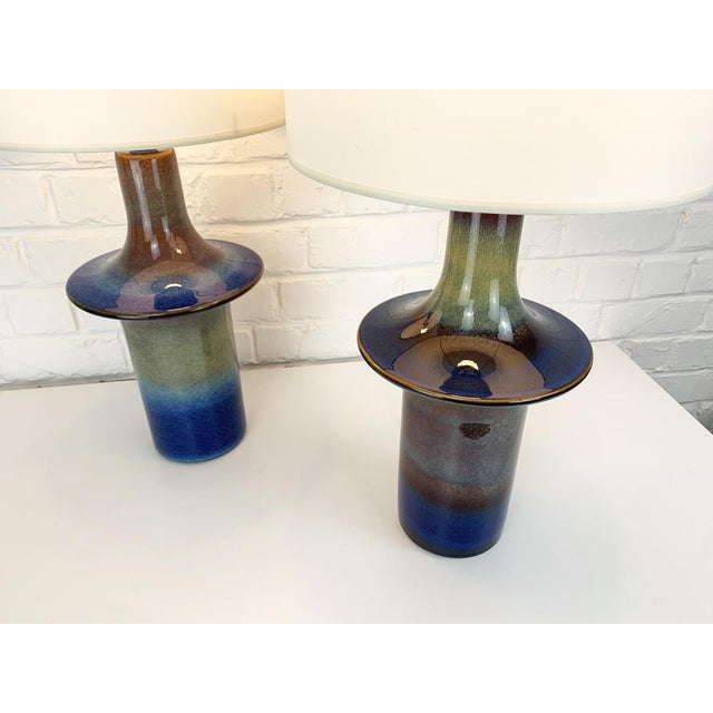 Blue UFO Ceramic Table Lamps from Søholm Stentoj, Denmark, 1960s, Set of 2 For Sale - Image 12 of 15