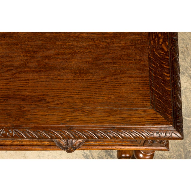 Late 19th Century Late 19th Century French Henry II Carved Oak Writing Desk For Sale - Image 5 of 18