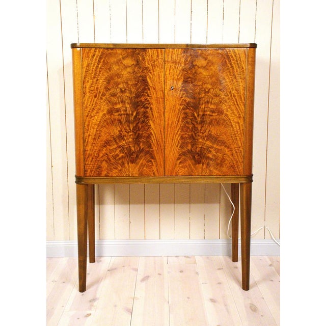 Swedish Pyramid Mahogany Bar Cabinet by Förenade Möbler Linköping, 1940s For Sale - Image 6 of 14