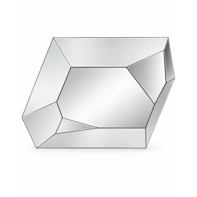 Large Italian Asymmetrical Wall Mirror with a Multi-Faceted Geometric Design, 1990s For Sale - Image 3 of 10