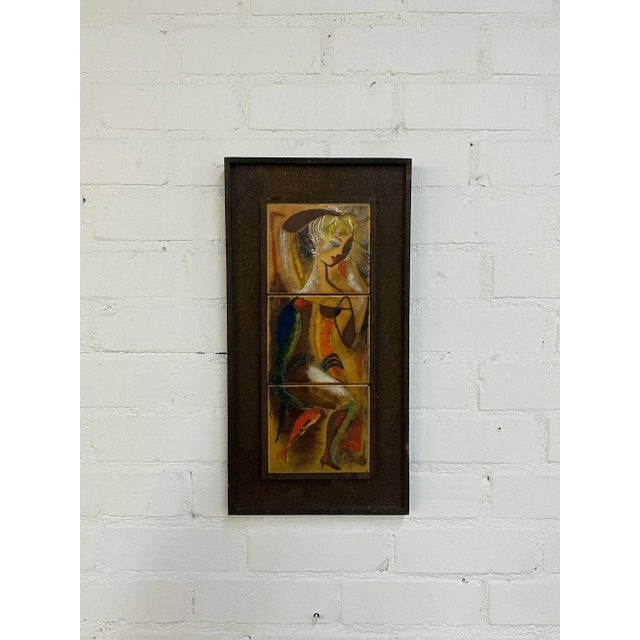 Wood 1960s Vintage Tile Art For Sale - Image 7 of 8