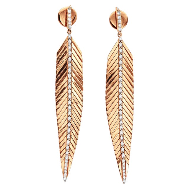 Modern Natural Diamond 4.32cts Earring in 14k Gold For Sale - Image 3 of 8