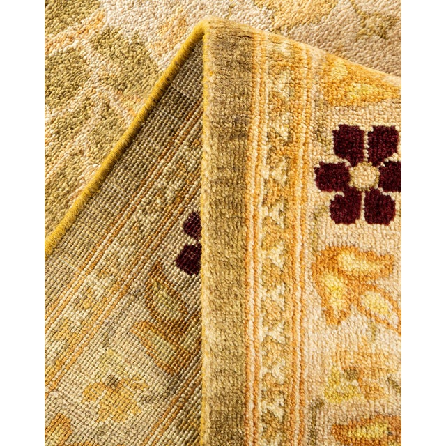Eclectic, One-of-a-Kind Hand-Knotted Area Rug - Green, 9' 0" x 12' 4" For Sale In New York - Image 6 of 8